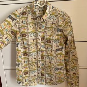 odille button down country fair themed shirt